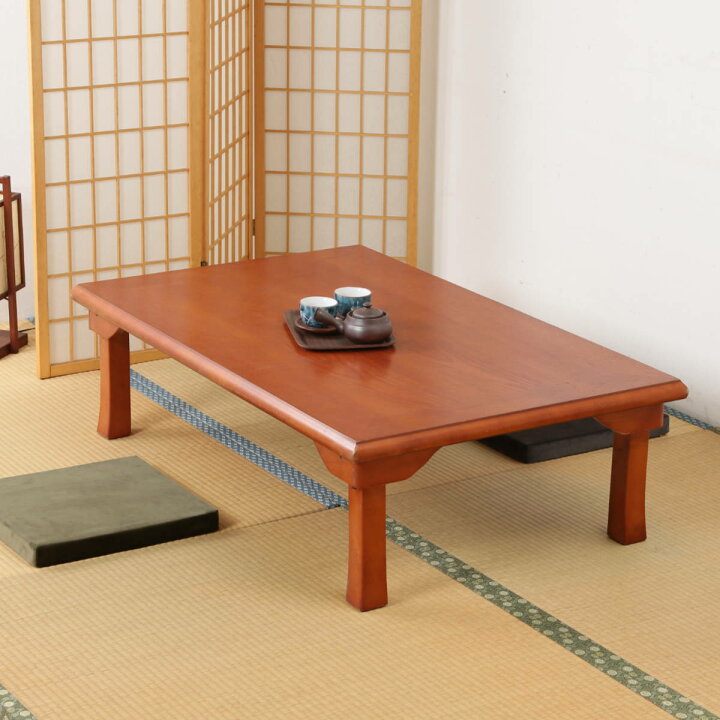 楽天市場】ローテーブル 幅120×奥行75×高さ34cm 折脚和風座卓  