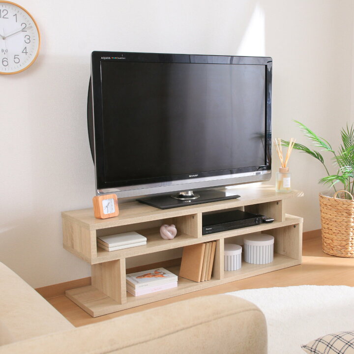 楽天市場】テレビ台 幅117.7cm S字型 シンプル 木製 （ TV台 TVボード 