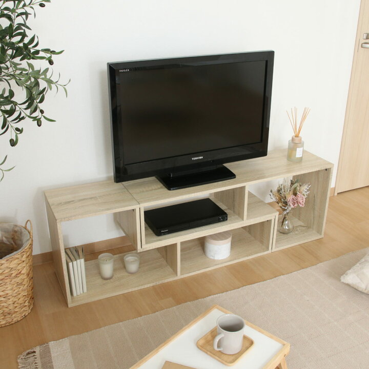 楽天市場】テレビ台 伸縮型 L字型 幅105cm-207cm 木製 （ TV台 TV 