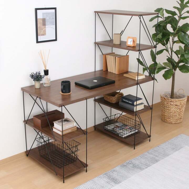 楽天市場】EZBO ワークデスク 幅122cm 収納ラック付 ワイヤーデスク  