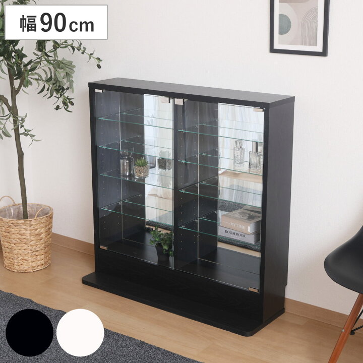 楽天市場】コレクションケース 幅90cm TOR ロータイプ ミラー付き 