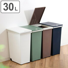 【先着】最大400円OFFクーポン有！ ゴミ箱 30L プッシュ式 ダストボックス アルフ （ ごみ箱 30リットル 幅23 ワンタッチオープン ふた付き 分別 2分別 角型 キッチン シンプル プッシュ 押し蓋 タッチオープン 袋止め付 袋 見えない おしゃれ ）