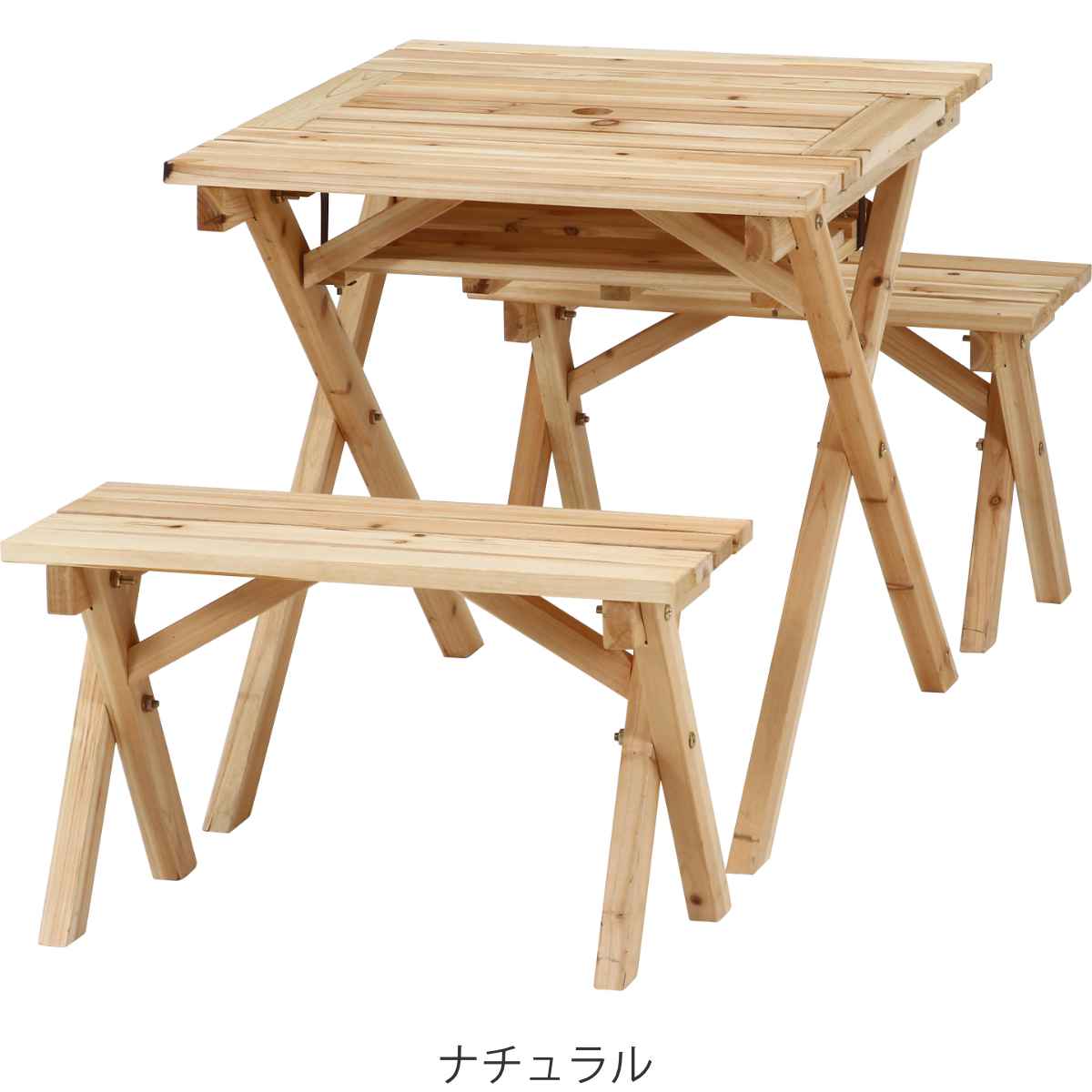 楽天市場】ガーデンテーブル 杉材BBQテーブル＆ベンチセット