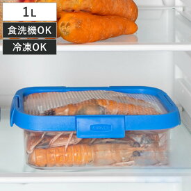 保存容器 Smart Flexi スマートフレキシー 長方形 1L （ キャニスター 食品保存容器 プラスチック容器 フードストッカー レンジ対応 食洗機対応 保存ケース 密閉 中が見える シリコン蓋 角型 4点ロック 冷蔵 冷凍 レンジ 1000ml ）