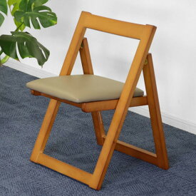 折りたたみチェア 天然木 クッション付 幅45cm （ チェア 椅子 イス いす 折りたたみ 折り畳み チェアー コンパクト デスクチェア パソコンチェア パーソナルチェア 収納 木製 ）