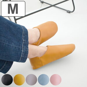 バブーシュスリッパ Mサイズ 23.0〜24.5cm レディース レザー ( スリッパ 合皮 モロッコ 室内 ルームシューズ バブーシュ フェイクレザー ルームスリッパ 女性 M 室内用 前詰め オールシーズン