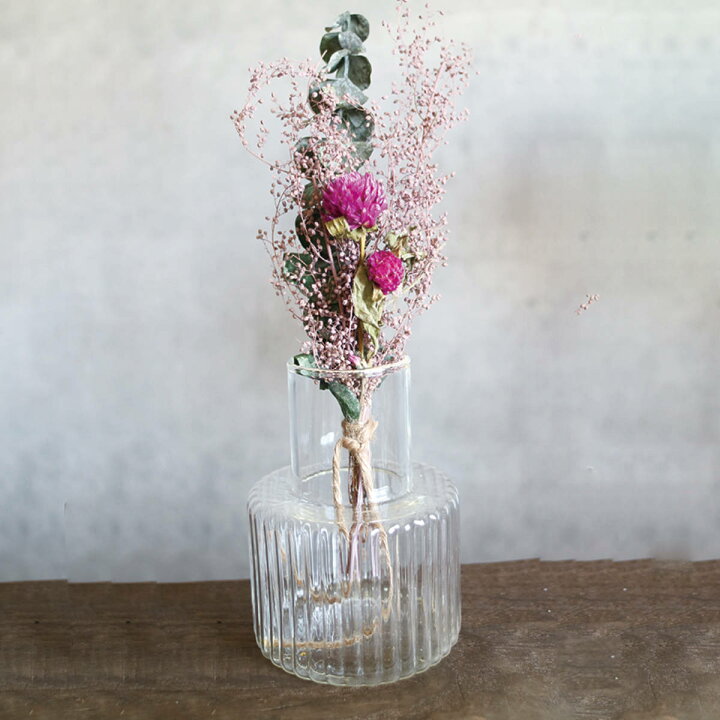 楽天市場 ドライフラワー Into The Glass Vase 花瓶付き ブーケ 花束 フラワーベース 花瓶セット ガラス 花 インテリア おしゃれ ギフト 贈り物 プレゼント インテリア雑貨 誕生日 母の日 記念日 お祝い 雑貨 ミニサイズ スワッグ リビングート 楽天市場店