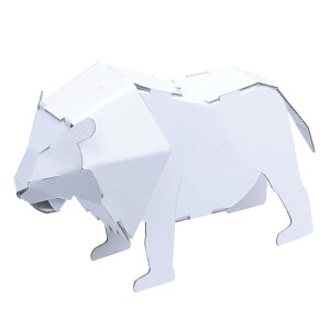 ダンボール おもちゃ ライオン 工作 子供 組立 ( 工作キット ペパークラフト ペーパーアート キット 動物 段ボール 組み立て 作る 簡単 リサイクル エコ ミニチュア 模型 ミニ 立体的 本格的