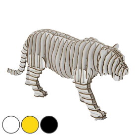 工作キット ダンボール製 GRID トラ （ ダンボール 段ボール 動物 おもちゃ ペーパークラフト 工作 子ども キッズ 組み立て 手作り キット 組立 作る 簡単 リサイクル エコ 立体的 本格的 ミニチュア 段ボールクラフト ）