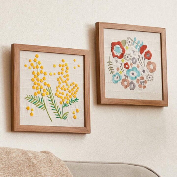 楽天市場】ファブリックパネル KUKKA クッカ 刺繍 25×25cm （ 壁掛け 