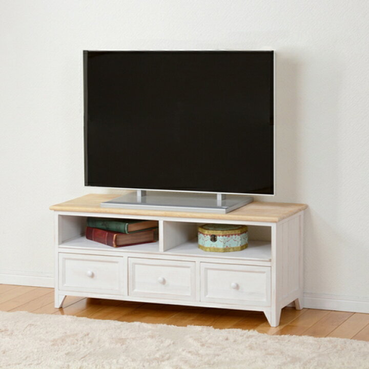 楽天市場】テレビ台 ローボード アンティーク調 シャビーウッド 幅94cm 