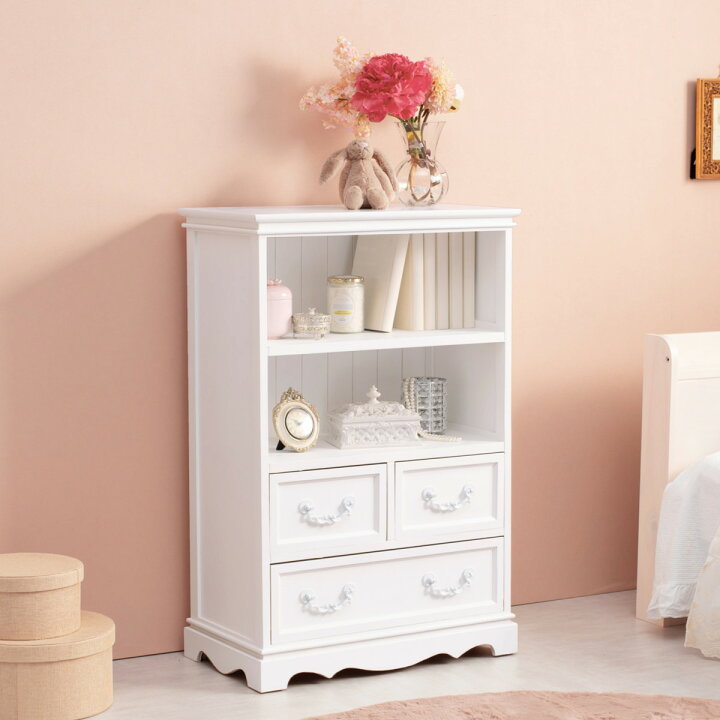 楽天市場】キャビネット 引出し付 木製 カントリー調 シャビーウッド  