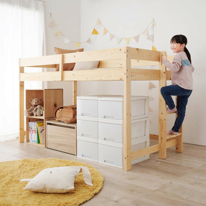 楽天市場】ロフトベッド ロータイプ マットレス付き 高さ120cm すのこ 