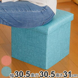 収納ボックス Storage Stool コンパクト スツール （ 幅30.5×奥行30.5×高さ31cm 収納 折りたたみ 座れる 椅子 いす 足置き オットマン 耐荷重80kg 小物収納 リビング 玄関 本 おもちゃ 日用品 ストック 防災用品 小物 便利 チェア ）