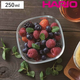 HARIO ハリオ 保存容器 250ml 耐熱ガラス製保存容器 角型 （ 耐熱ガラス ガラス 電子レンジ対応 食洗機対応 オーブン対応 日本製 耐熱容器 保存 容器 食品保存 ガラス容器 キャニスター ガラス保存容器 0.25L ）