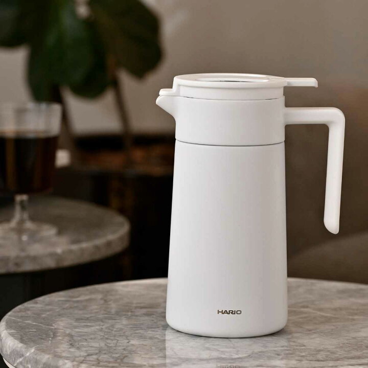 HARIO ハリオ ポット 600ml 魔法瓶 保温 保冷 真空二重構造 ステンレス ステンレスポット 卓上ポット ステンレス製 保温ポット 保冷ポット 卓上 ドリップ 広口 コーヒー 珈琲 シンプル おしゃれ オフィス デスクワーク リビングート 店