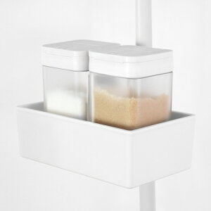 突っ張り棒 縦つっぱり棒用ボックス マットホワイト tatecco ( キッチン つっぱり棒 突っ張り つっぱり パーツ アクセサリー 棚 ボックス シンク上収納 シンク上 シンク上ラック スパイスラ