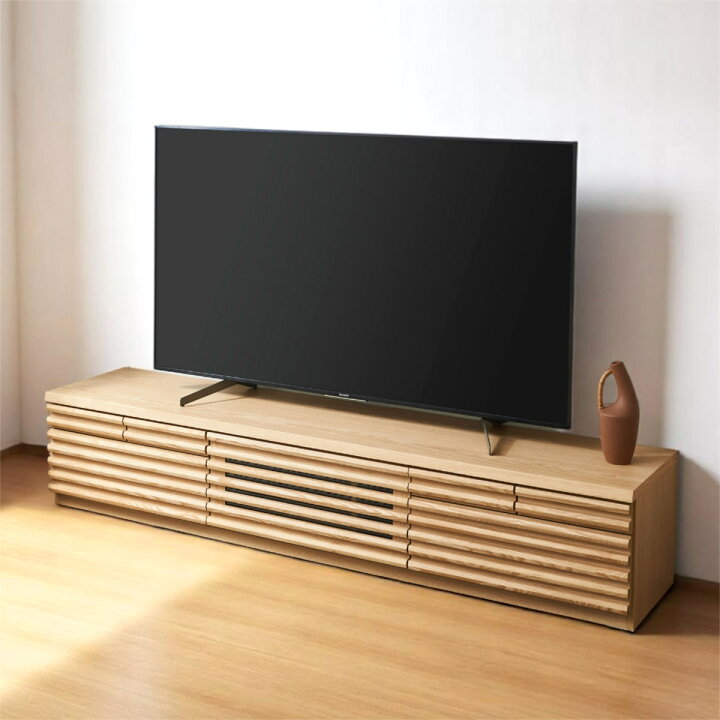 楽天市場】テレビ台 幅200cm ローボード 80型対応 天然木 完成品 （ TV 