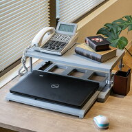 パソコンラック 卓上 約 幅49×奥行33×高さ13cm ノートパソコン用 13型 （ パソコン PC 収納 棚 ラック …