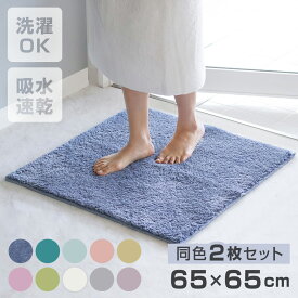 バスマット コスモトロン（R） 65×65cm 2枚セット 速乾 （ バス マット コスモトロン セット 日本製 大判 吸水 滑り止め お風呂 浴室 速乾性 洗濯可 丸洗い 高吸水 足ふきマット ふわふわ カビない ）