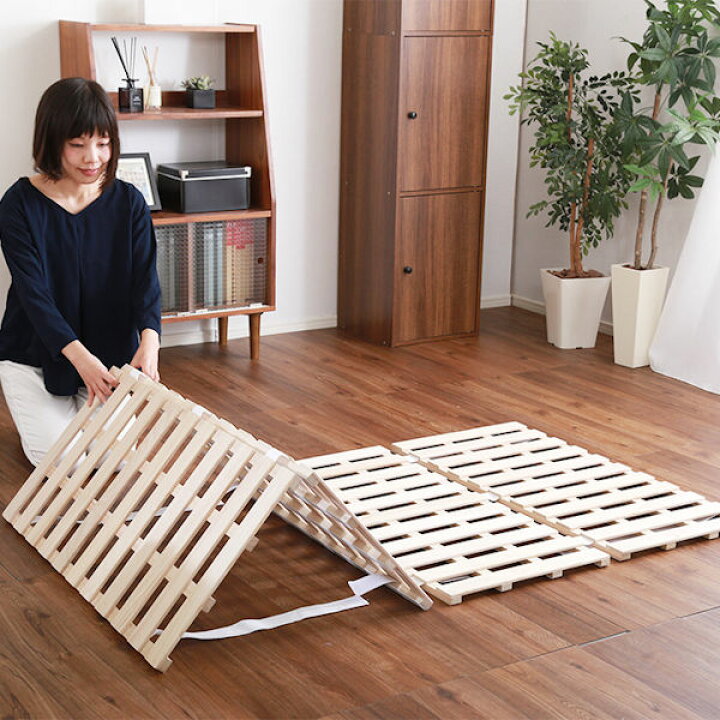 楽天市場】すのこベッド セミダブル 4つ折り式 桐 桐すのこ セミダブル 