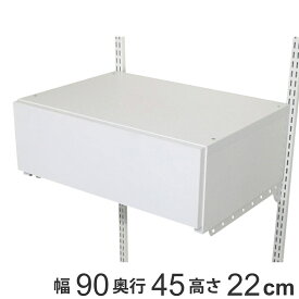 壁面収納 フィットラック 引き出し1段 フラットタイプ 幅90cm （ 送料無料 パーツ オプション 部品 DIY 収納 小物収納 小物入れ 引き出し 壁掛け 浮かせる収納 可動棚 オープンラック 収納ラック 有効活用 ホワイト 引出し ）