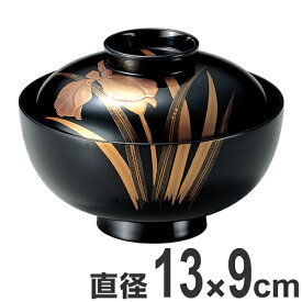 【先着】最大400円OFFクーポン有！ 吸い物椀 木製 あやめ 研出 切金張 磨蒔絵 吸物椀 お椀 食器 漆塗 （ 送料無料 椀 汁椀 味噌汁椀 吸物 吸い物 本漆塗 味噌汁 蒔絵 蓋付き 漆 塗り 漆塗り 漆器 和食器 和風 懐石 懐石料理 飲食店 料亭 旅館 ）