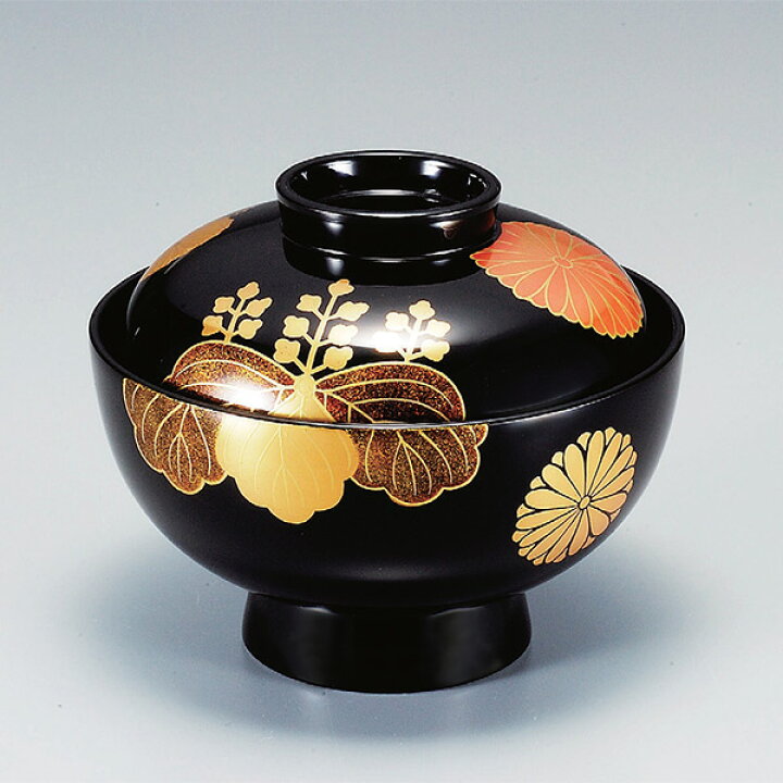 楽天市場】吸い物椀 お椀 木製 黒漆塗 高台寺見返し菊 吸い物 椀 漆塗 