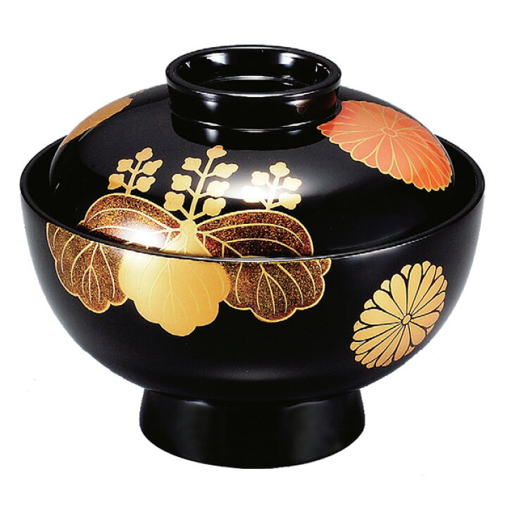 楽天市場】吸い物椀 お椀 木製 黒漆塗 高台寺見返し菊 吸い物 椀 漆塗  