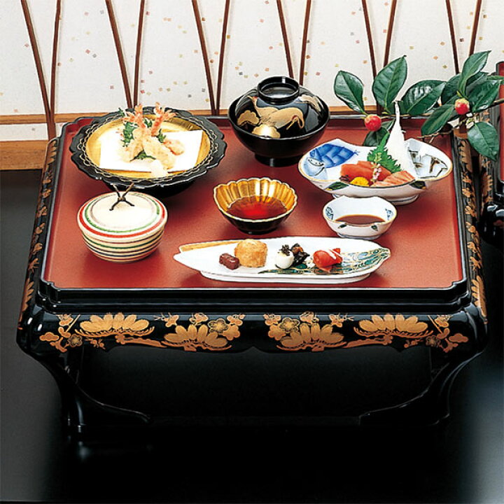 楽天市場】殿様膳 本膳 片面タイプ 低足 朱 干漆タタキ 松竹梅 お膳 