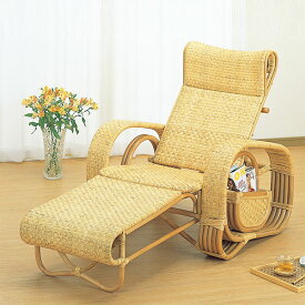 寝椅子 ラタン カウチソファ 三つ折り ラック付 籐家具（ 送料無料 イス チェア アジアン ）