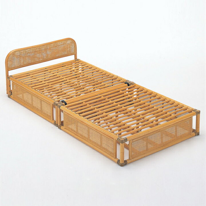 楽天市場】籐 シングルベッド 軽量 2分割 ラタンフレーム （ 送料無料  