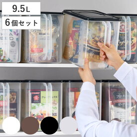 保存容器 9.5L 深型 取っ手付き 6個セット （ 送料無料 食品保存容器 保存ケース 乾物保存容器 吊り戸棚ボックス 収納ボックス 整理ケース 戸棚収納 収納BOX 収納ストッカー キッチンストッカー キッチン 収納 キッチン収納ケース ）