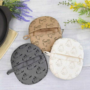 Chaco Chaco ミトン ( 綿 日本製 ループ付き 猫 ねこ ネコ 鍋つかみ 鍋掴み オーブングローブ キッチングローブ キッチンミトン 紐付き 片手ミトン 右手 左手 かわいい )