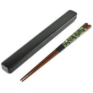 箸&箸箱セット ワイルドサファリコンビ 21cm 男性用 日本製 ( 食洗機対応 メンズ 箸ケース ハシ スライド式 はし )