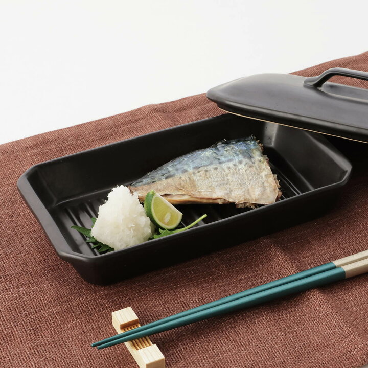 楽天市場】グリルプレート 19×11cm 長角 陶器 フタ付き 電子レンジ調理 