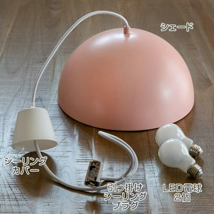 楽天市場】ペンダントライト 2灯 ドーム LED対応 スチール 天井照明 