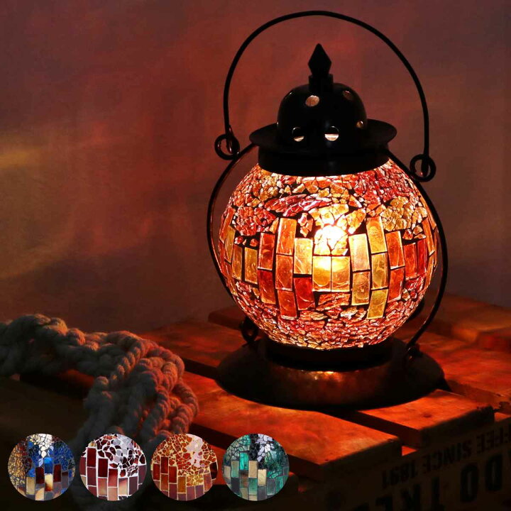楽天市場】テーブルライト モザイクランプ クリムト ランタン型  