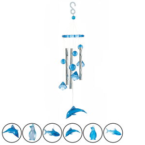 ウィンドチャイム オーシャンチャイム ( ドアチャイム 玄関 風鈴 かわいい おしゃれ 海 動物 イルカ ドルフィンチャイム サメ ペンギン 水族館 プラスチック製 プラスチック 割れにくい 安