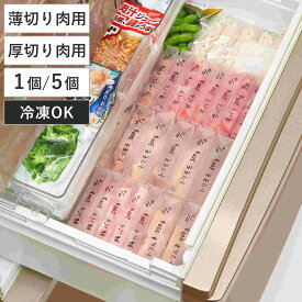 保存容器 まな板にもなる 小分け 冷凍パック 1個 5個セット （ 薄切り肉用 厚切り肉用 冷凍容器 小分けパック 肉 冷凍 トレー 繰り返し使える ラップ不要 まな板シート 薄切り肉 鶏肉 レンジ解凍OK 洗える 便利 冷凍保存 日本製 ）