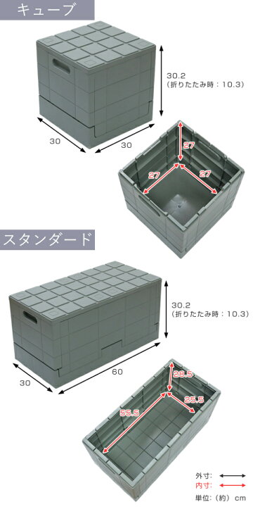 楽天市場】収納ボックス グリッドコンテナー キューブ ふた付き 踏み台 