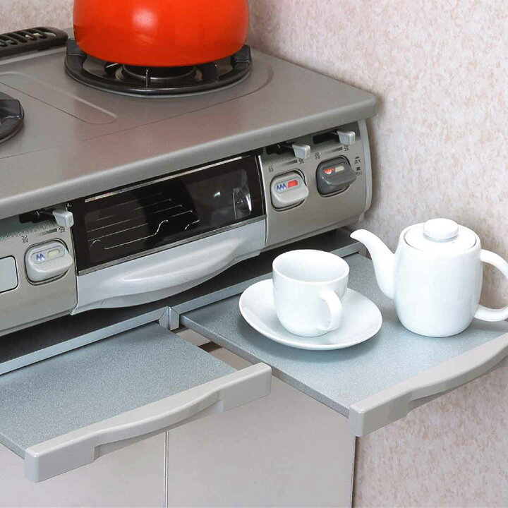 楽天市場】レンジテーブル 幅60cm用 洗えるレンジテーブル （ 吸盤付き 