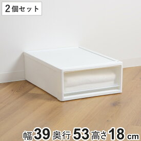 収納ケース ストラ 53-S 幅39×奥行53×高さ18cm クローゼット収納 プラスチック 引き出し 日本製 同色2個セット （ 収納ボックス 収納 ケース ボックス クローゼット 押入れ 衣装ケース プラスチック製 洋服 衣類 ）