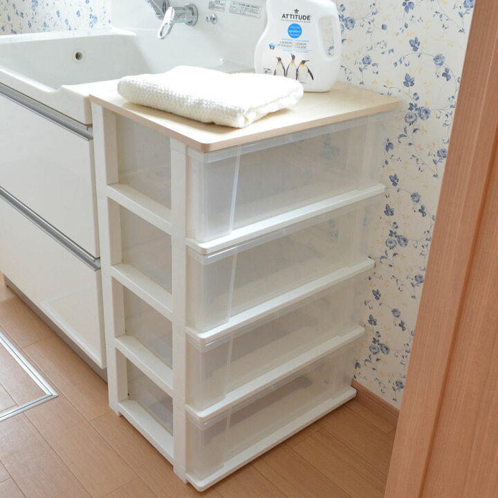 楽天市場】チェスト 4段 幅54×奥行40×高さ84cm コロ付き プラスチック 