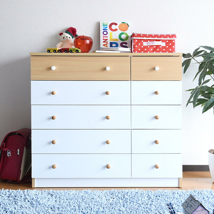楽天市場】チェスト 幅90cm 5段 カラフル シック （ タンス 収納 棚 