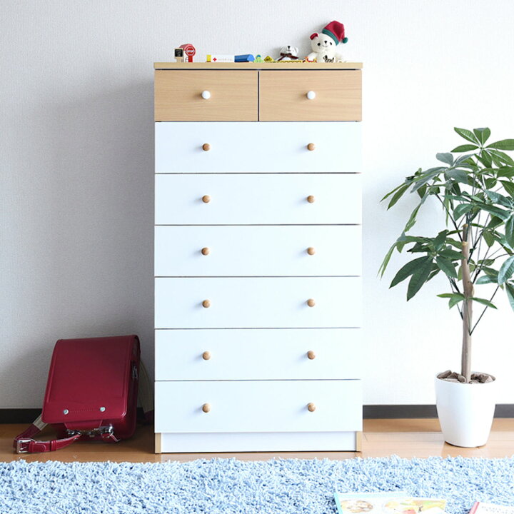 楽天市場】チェスト 幅60cm 7段 カラフル シック （ タンス 収納 棚 