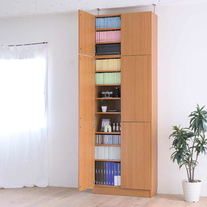楽天市場】本棚 上置き棚セット 扉付き 幅81cm 高さ238.5～253.5cm 全 