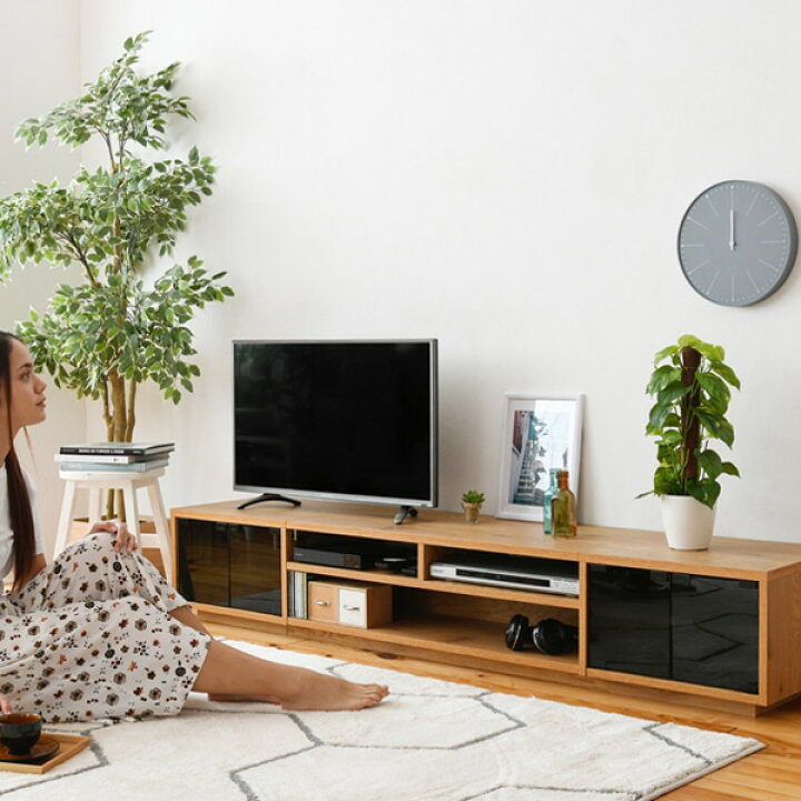 楽天市場】テレビ台 ローボード 組み合わせ収納 ガラス扉×2 幅180cm 