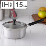 片手鍋 15cm IH対応 ガラス蓋付き O.E.C. minima 脇雅世 貝印 （ ガス火対応 片手なべ オール熱源対応 オ…
