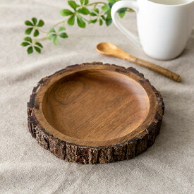 プレート 17cm Konoka 木製 アカシア 食器 皿 （ アカシアプレート 木 小皿 木製プレート 木製食器 丸太プレート アカシア食器 おしゃれ 取り皿 ）